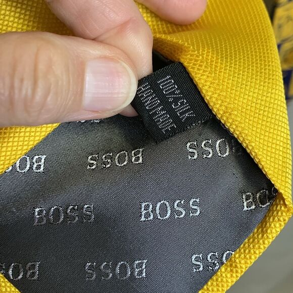 Hugo Boss, Albert Nipon, Exerstuff Bundle of 3 Silk Ties (Blue Yellow Shades) - Picture 9 of 14